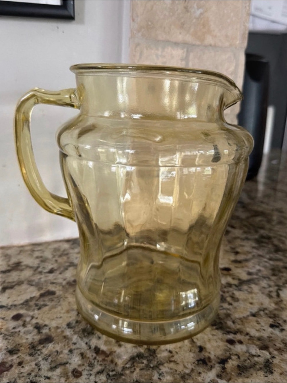Amber Glass Pitcher - Vintage depression glass Serving Pitcher
